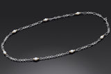 David Yurman Sterling Silver & 18K Yellow Gold Pearl Toggle Chain Necklace