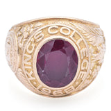 Vintage Elliott 10K Yellow Gold Lab Ruby King's College 1968 Class Ring Size9.75