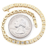 Vintage 14K Yellow Gold 0.77 TCW Round Cut Diamond Tennis Bracelet 3.8 mm