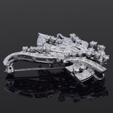 Vintage 14K White Gold 2.09 TCW Diamond Brooch Pin Pendant
