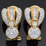 Vintage 18K Yellow Gold 0.80 TCW Diamond Omega Back Earrings