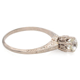 Antique 14K White Gold 0.67ct High Crown Old Euro Diamond Ring