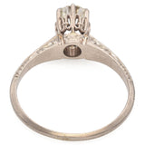Antique 14K White Gold 0.67ct High Crown Old Euro Diamond Ring