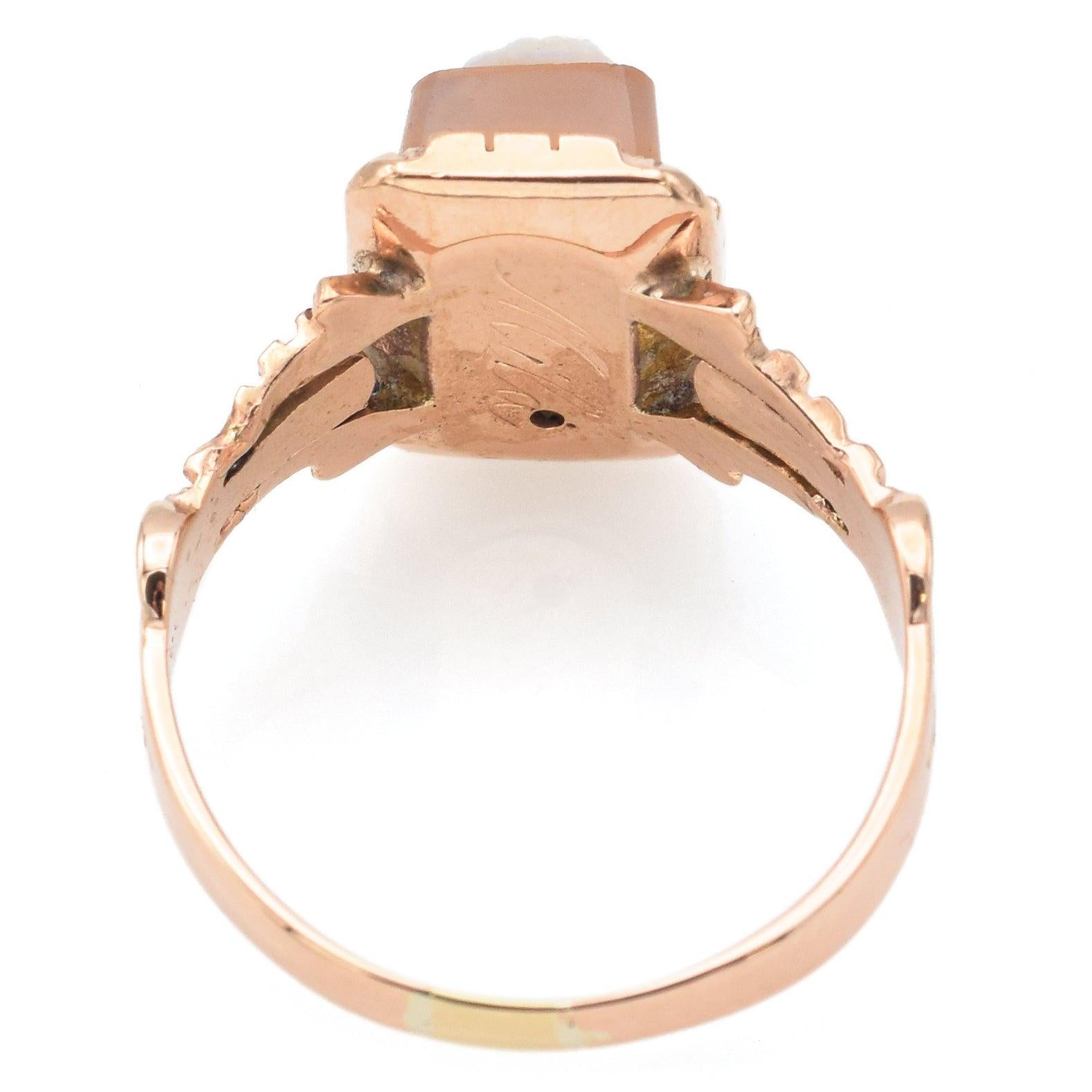 Antique Yellow Gold Hardstone Cameo Ring