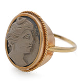 Antique 18k Yellow Gold Lava Cameo Ring