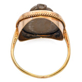 Antique 18k Yellow Gold Lava Cameo Ring