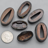 Antique Edo Meiji Taisho Period Shakudo Fuchi Gashira 6 Set Japanese Sword Parts