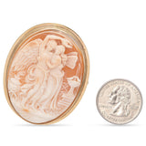 Antique Gold Cameo Psyche & Ero Embracing Wreath to Make Immortal Brooch Pendant