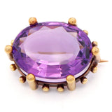Antique Victorian Yellow Gold 21.08ct Amethyst Brooch