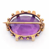Antique Victorian Yellow Gold 21.08ct Amethyst Brooch