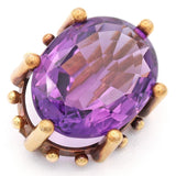 Antique Victorian Yellow Gold 21.08ct Amethyst Brooch