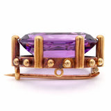 Antique Victorian Yellow Gold 21.08ct Amethyst Brooch