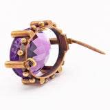 Antique Victorian Yellow Gold 21.08ct Amethyst Brooch