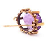 Antique Victorian Yellow Gold 21.08ct Amethyst Brooch