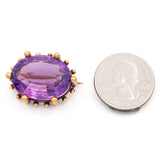 Antique Victorian Yellow Gold 21.08ct Amethyst Brooch