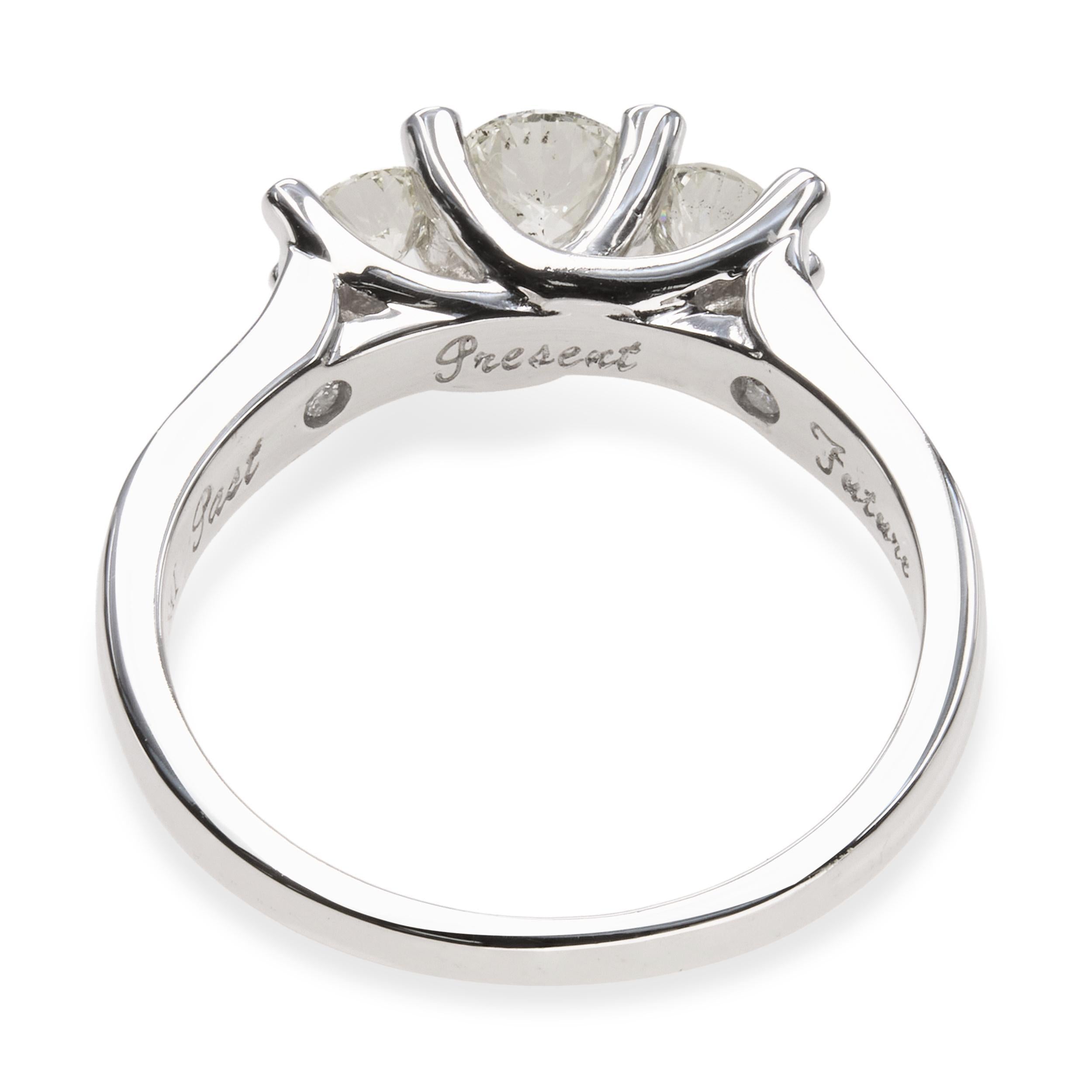 14k White Gold 0.81tcw Diamond Three Stone Ring