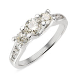 14k White Gold 0.81tcw Diamond Three Stone Ring