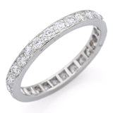 Art Deco Platinum 1.12tcw Euro Cut Diamond Diamond Eternity Band Ring