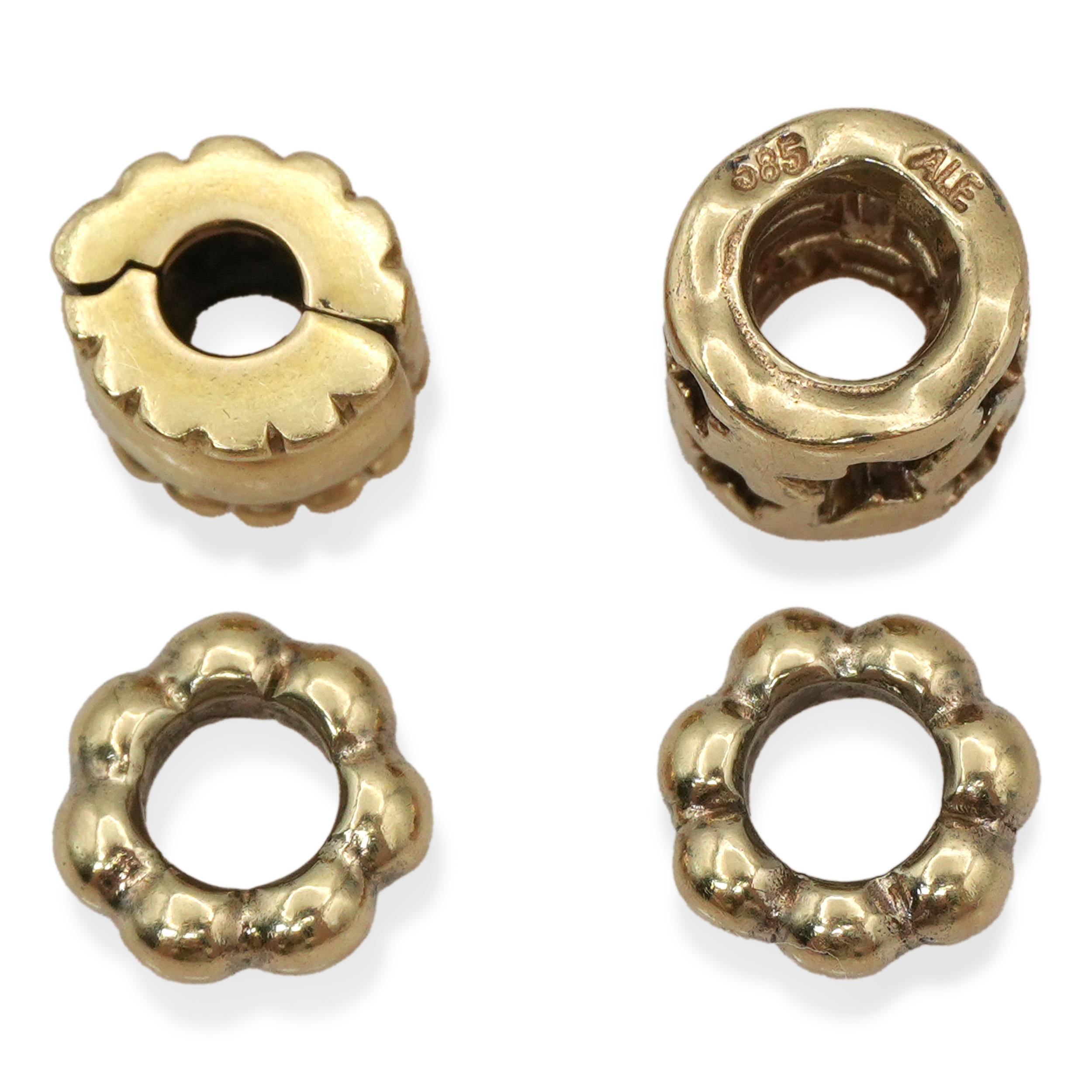 Pandora 14K Yellow Gold Star, Clip and Spacer Charm Set