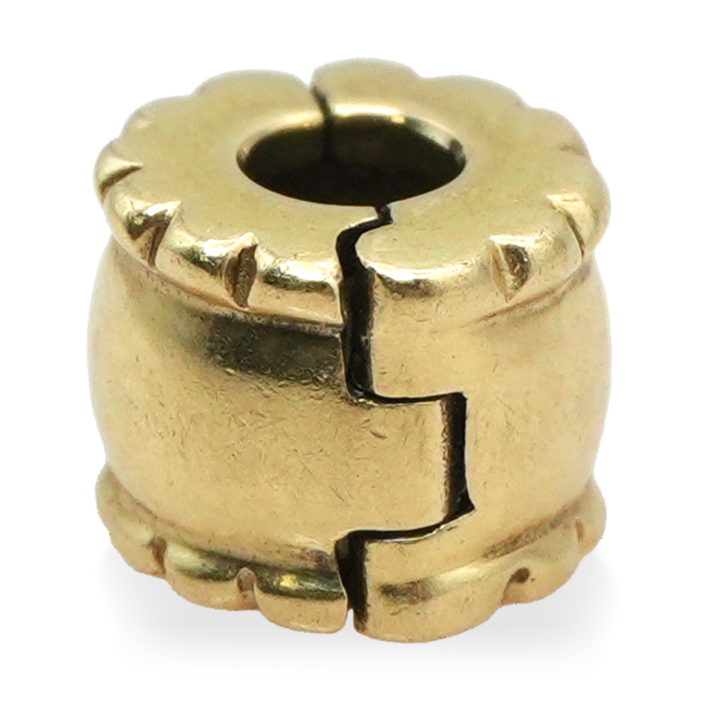 Pandora 14K Yellow Gold Star, Clip and Spacer Charm Set