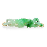 Carved Green Jade Figural Connector Pendant