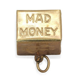 Vintage 14K Gold Mad Money Emergency Break Glass Box Charm Pendant