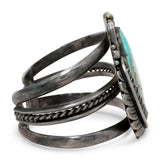 Vintage Sterling Silver Turquoise Statement Cuff Bracelet