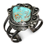 Vintage Sterling Silver Turquoise Statement Cuff Bracelet