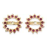 14k Yellow Gold Ruby Circular Earring Jackets