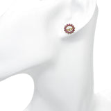 14k Yellow Gold Ruby Circular Earring Jackets