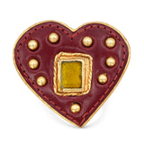 Vintage Christian Lacroix Gold-Tone Heart Brooch