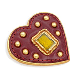 Vintage Christian Lacroix Gold-Tone Heart Brooch