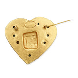 Vintage Christian Lacroix Gold-Tone Heart Brooch