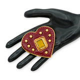 Vintage Christian Lacroix Gold-Tone Heart Brooch