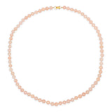 Vintage Ming’s 14K Yellow Gold Rose Quartz Bead Necklace