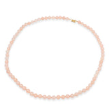 Vintage Ming’s 14K Yellow Gold Rose Quartz Bead Necklace