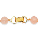 Vintage Ming’s 14K Yellow Gold Rose Quartz Bead Necklace