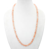 Vintage Ming’s 14K Yellow Gold Rose Quartz Bead Necklace