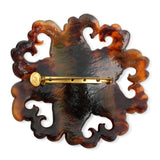 Christian Lacroix Gold-Tone Faux Tortoiseshell Resin Cabochon Brooch
