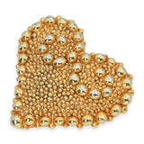 Vintage Christian Lacroix Gold Plated Textured Heart Brooch