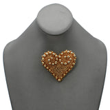 Vintage Christian Lacroix Gold Plated Textured Heart Brooch