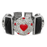 Vintage Christian Dior Boutique Silver-Tone Enamel Crystal Bracelet