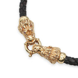 Italian 18K Yellow Gold Ruby Eye Dragon Necklace