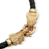 Italian 18K Yellow Gold Ruby Eye Dragon Necklace