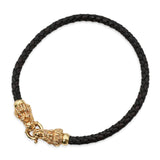 Italian 18K Yellow Gold Ruby Eye Dragon Necklace