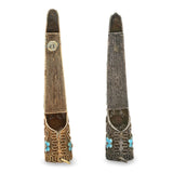 Vintage Chinese Vermeil Sterling Silver Turquoise Coral Nail Guard