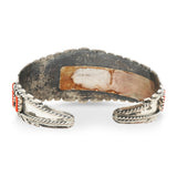 Vintage Southwestern Sterling Silver Coral Cuff Bracelet