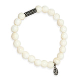 Sheryl Lowe Sterling Silver Diamond WhiteBone Beaded Bracelet