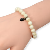 Sheryl Lowe Sterling Silver Diamond WhiteBone Beaded Bracelet