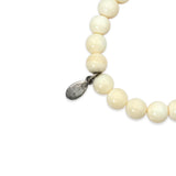 Sheryl Lowe Sterling Silver Diamond WhiteBone Beaded Bracelet
